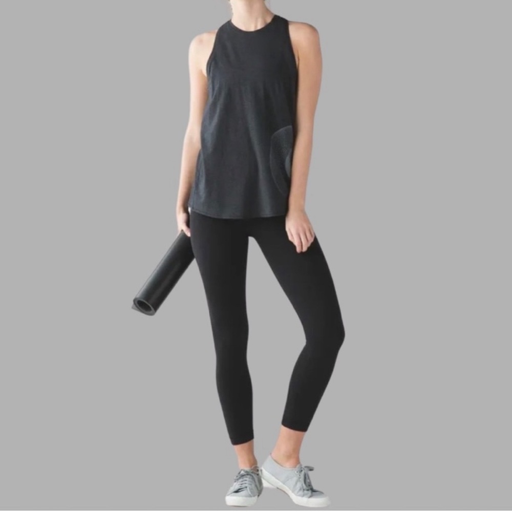 Lululemon Nook Tank Wanderlust Size 8 Heathered Black NWT Grey Yoga Top RARE - Picture 7 of 12